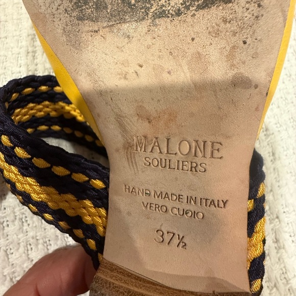 Malone Souliers X ROKSANDA 37/5 ITALY Yellow and Black Mules - Picture 5 of 15
